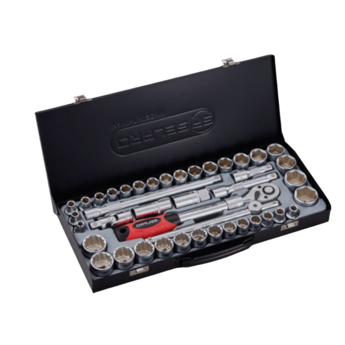 Selpro 74541 40-Piece 1/2" Drive Socket and Ratchet Tool Set – Metric & SAE