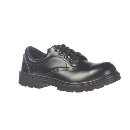Vaultex VTB / SBP Black Leather Safety Shoes with Steel Toe – Low Cut Design