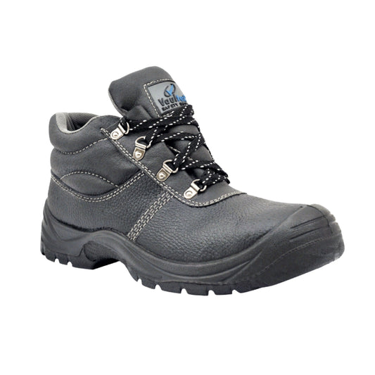 Vaultex VJ6 / SBP Black Breathable Leather Safety Shoes with Steel Toe and PU Sole