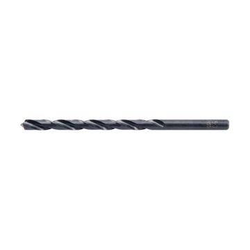 Black drill bit on a white background