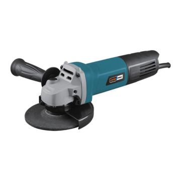 Angle grinder with a blue and black design on a white background