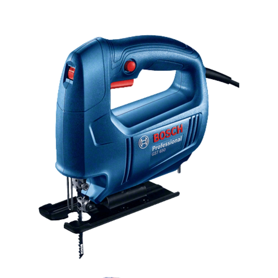 Bosch GST 650 Professional 450W Variable Speed Jigsaw with ergonomic slim handle, adjustable stroke rate, and compact lightweight design for woodworking and metal cutting in UAE