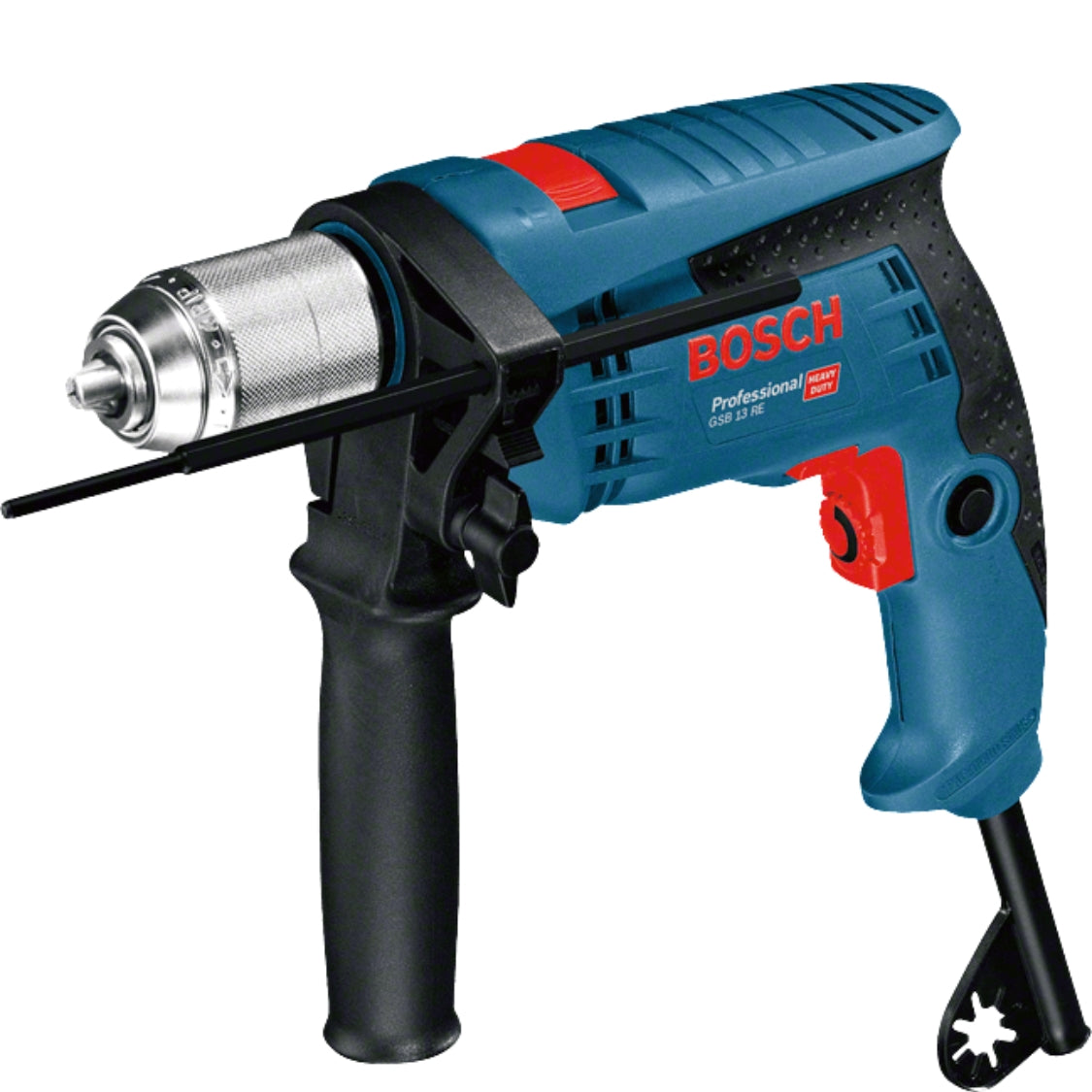 Bosch GSB 13 RE Professional Impact Drill 13mm 600W compact and lightweight with soft grip, 1.5-13mm chuck, high impact rate for versatile drilling in UAE