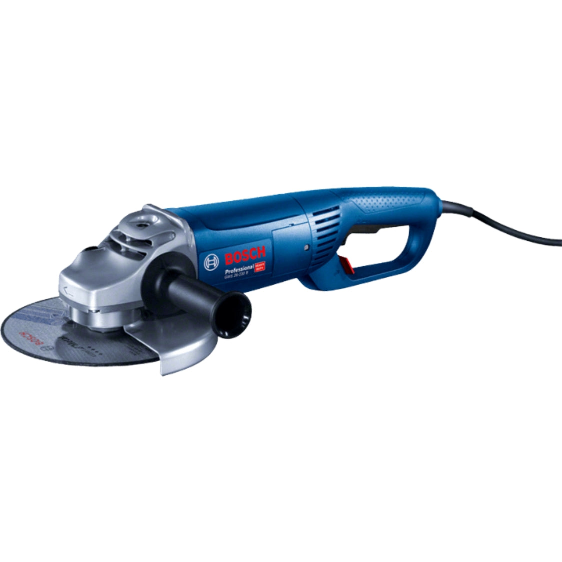 Bosch GWS 26-230 B Professional Angle Grinder 230mm 2600W powerful motor with Vibration Control, rotatable bow handle, 6500 rpm speed, 5.1kg weight for heavy-duty grinding in UAE