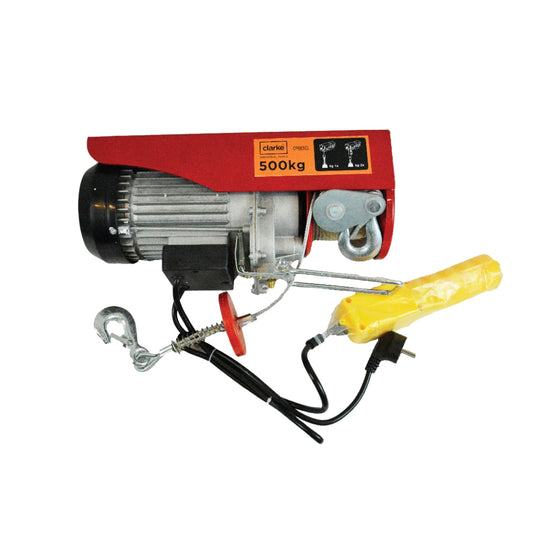 Clarke Electric Wire Rope Hoist – 300KG to 1500KG Lifting Capacity with 20m Cable, 220V Power Supply