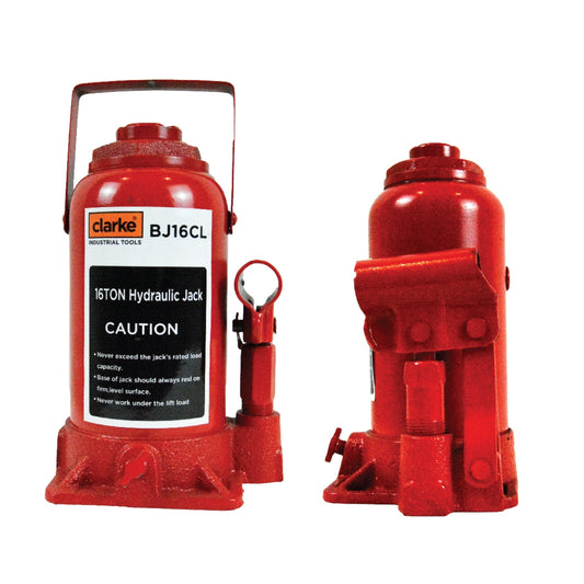 Clarke Hydraulic Bottle Jack – 5T to 50T Heavy-Duty Steel Jack with Glide-Action Pump and Safety Overload Valve