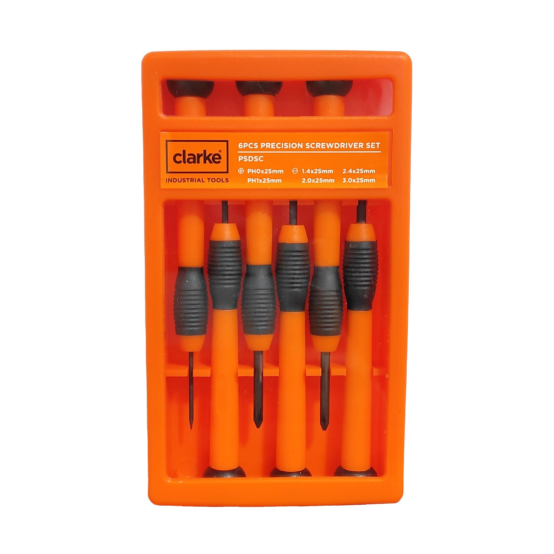Clarke Precision Screw Driver Set 6pcs with PH0, PH1, and flat head sizes for micro electronic and optical repairs
