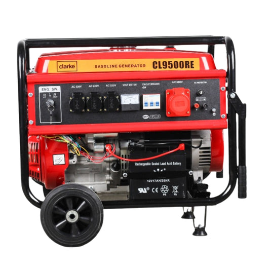 Clarke Gasoline Generator 7.5KW 3 Phase with 18HP engine, remote and electric start, 4 EU sockets