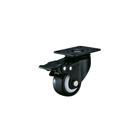 Industrial black EPDM swivel caster wheel with brake