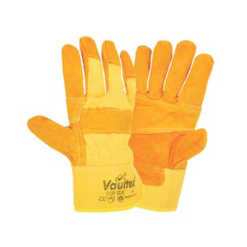 Heavy-duty leather safety gloves with patch palm Dubai 