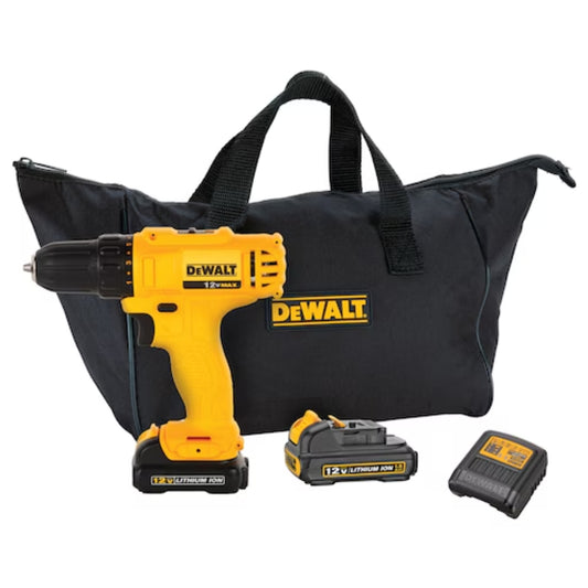 Dewalt DCD700C2-B5 12V subcompact drill driver kit with 2x 1.3Ah batteries cordless lightweight heavy-duty power tool UAE