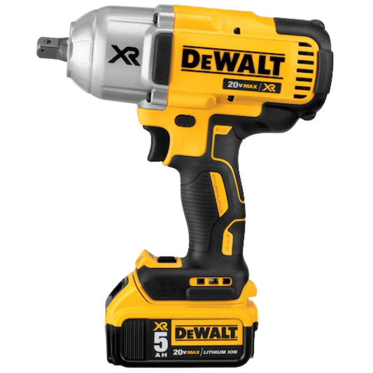 Dewalt DCF899P2-GB 18V XR 1/2 inch brushless high-torque impact wrench with 2x 5Ah batteries kit cordless automotive and construction power tool UAE
