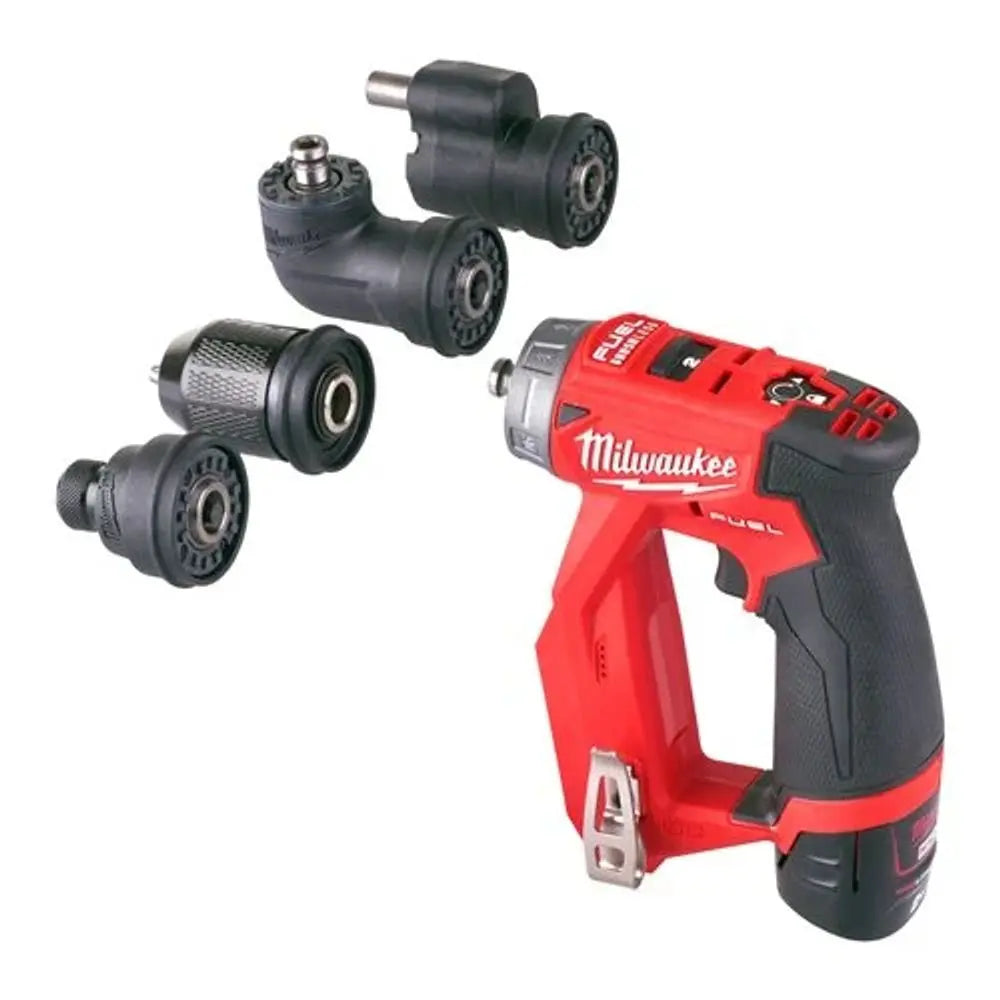 Milwaukee M12 FDDXKIT-202X M12 FUEL 12V 4-in-1 installation drill driver with interchangeable heads 2 x 2.0Ah batteries charger and HD Box UAE